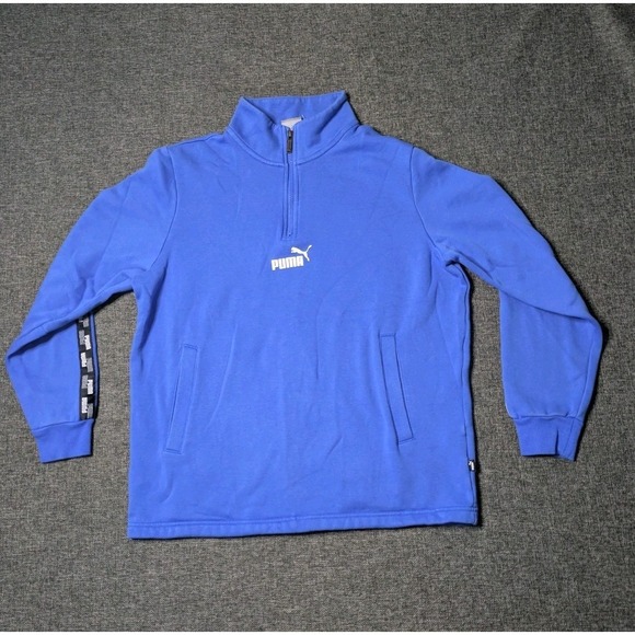 Puma Other - Puma Men's Large Sweatshirt Blue Quarter Zip Pullover Performance Golf Sweater